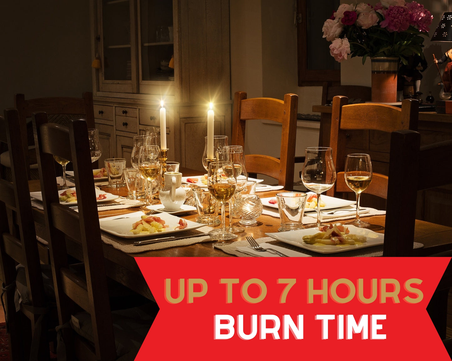 Pack of 10 Tall Dinner Candles, Dripless, 7 Hour Burn Time - Silver