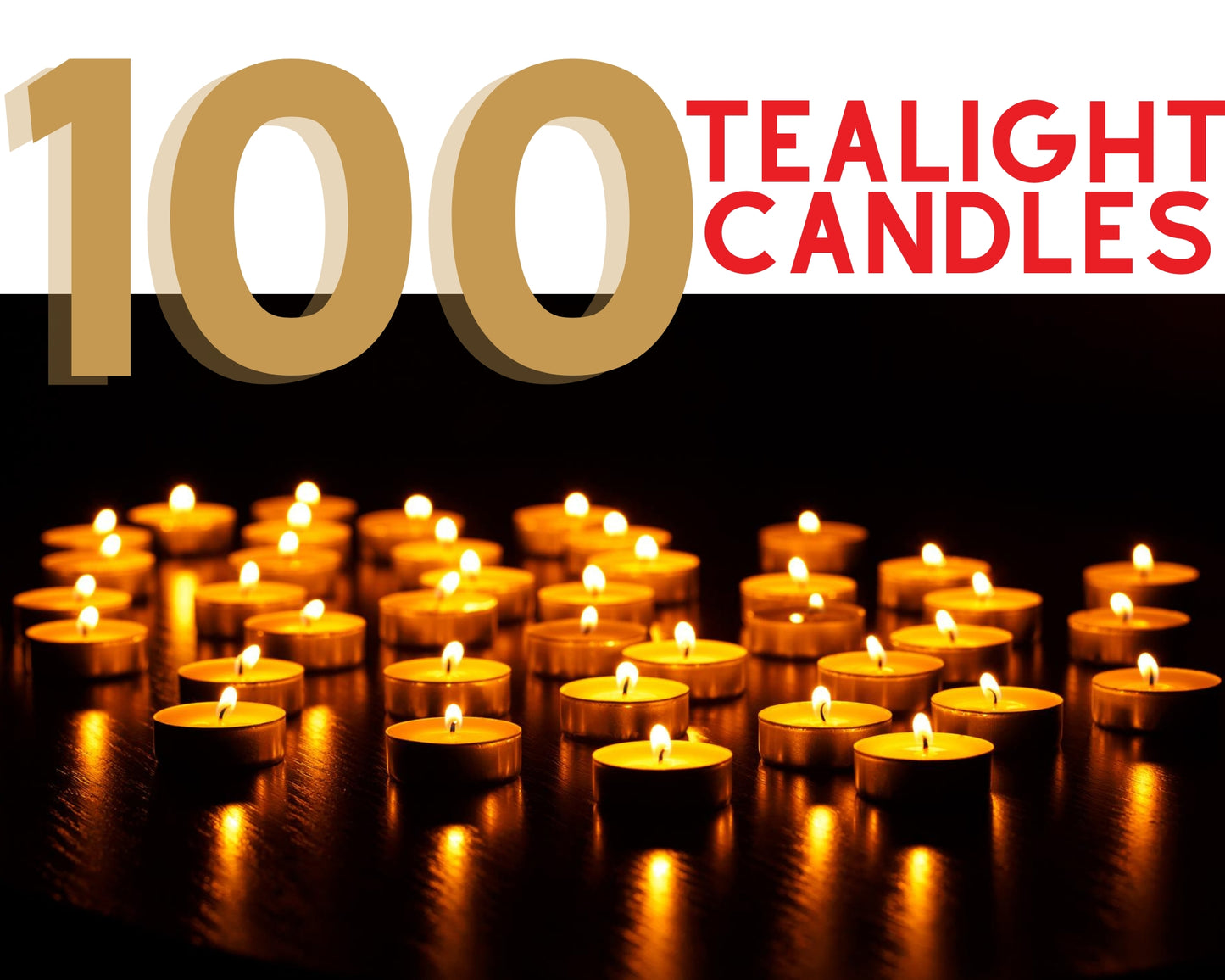 8 Hour Night Lights - 100 Unscented White Candles