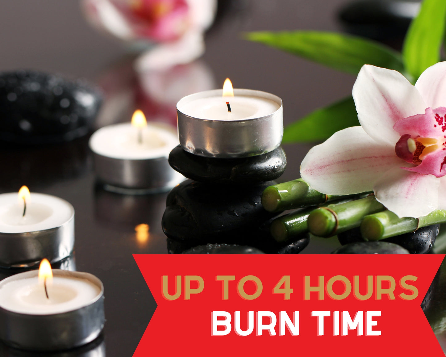 4 Hour Tealights - 50 Unscented White Candles