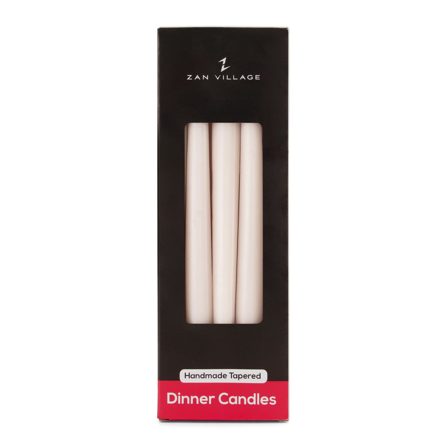 Pack of 10 Tall Dinner Candles, Dripless, 7 Hour Burn Time - Ivory