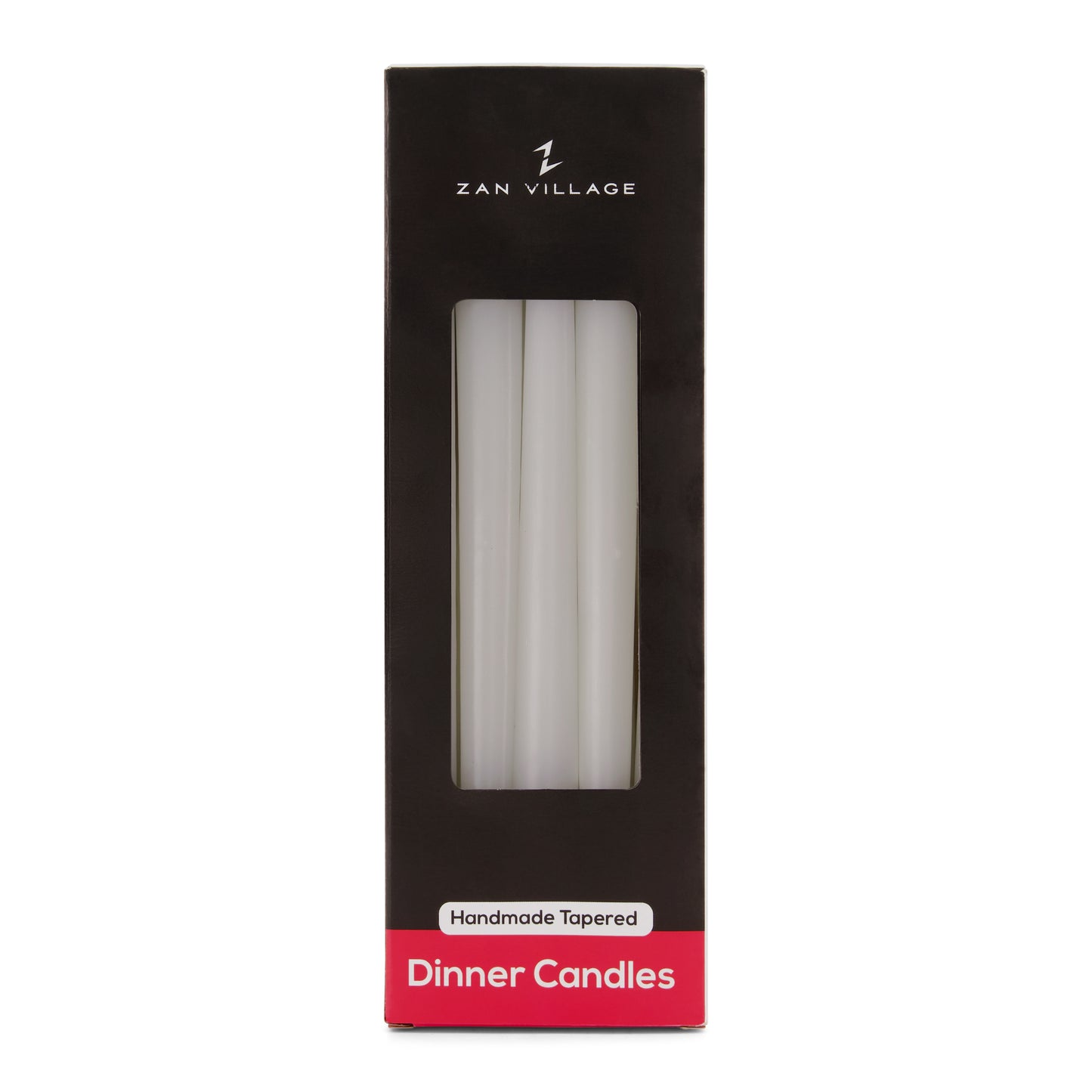 Pack of 10 Tall Dinner Candles, Dripless, 7 Hour Burn Time - White