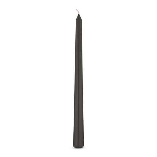 Pack of 10 Tall Dinner Candles, Dripless, 7 Hour Burn Time - Black