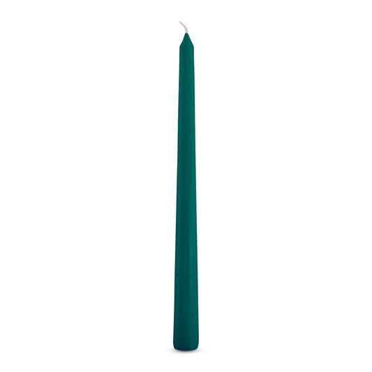Pack of 10 Tall Dinner Candles, Dripless, 7 Hour Burn Time - Royal Green