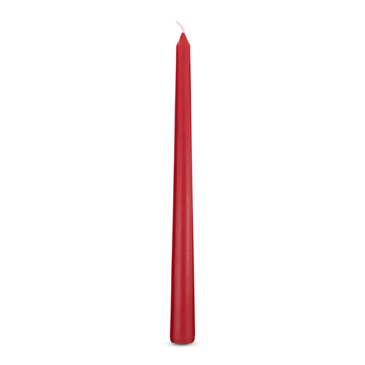 Pack of 10 Tall Dinner Candles, Dripless, 7 Hour Burn Time - Wine Red