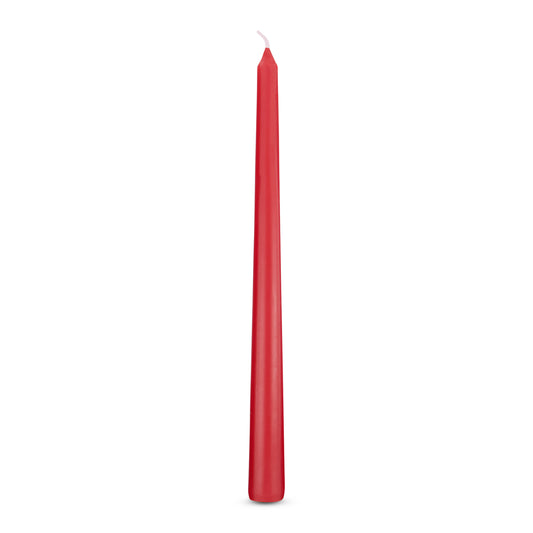 Pack of 10 Tall Dinner Candles, Dripless, 7 Hour Burn Time - Red