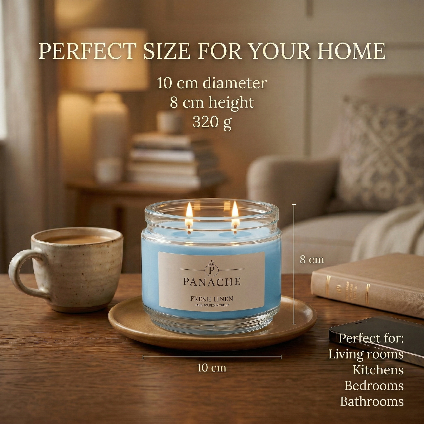 Fresh Linen Double Wicked Scented Candle