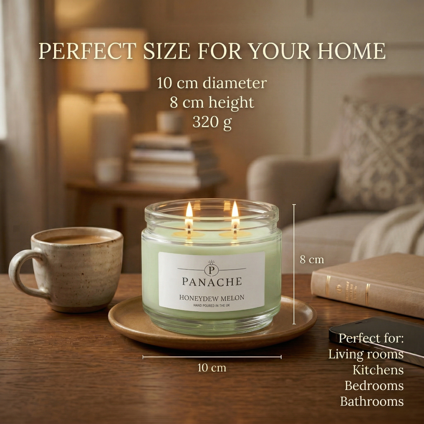 Honeydew Melon Double Wicked Scented Candle