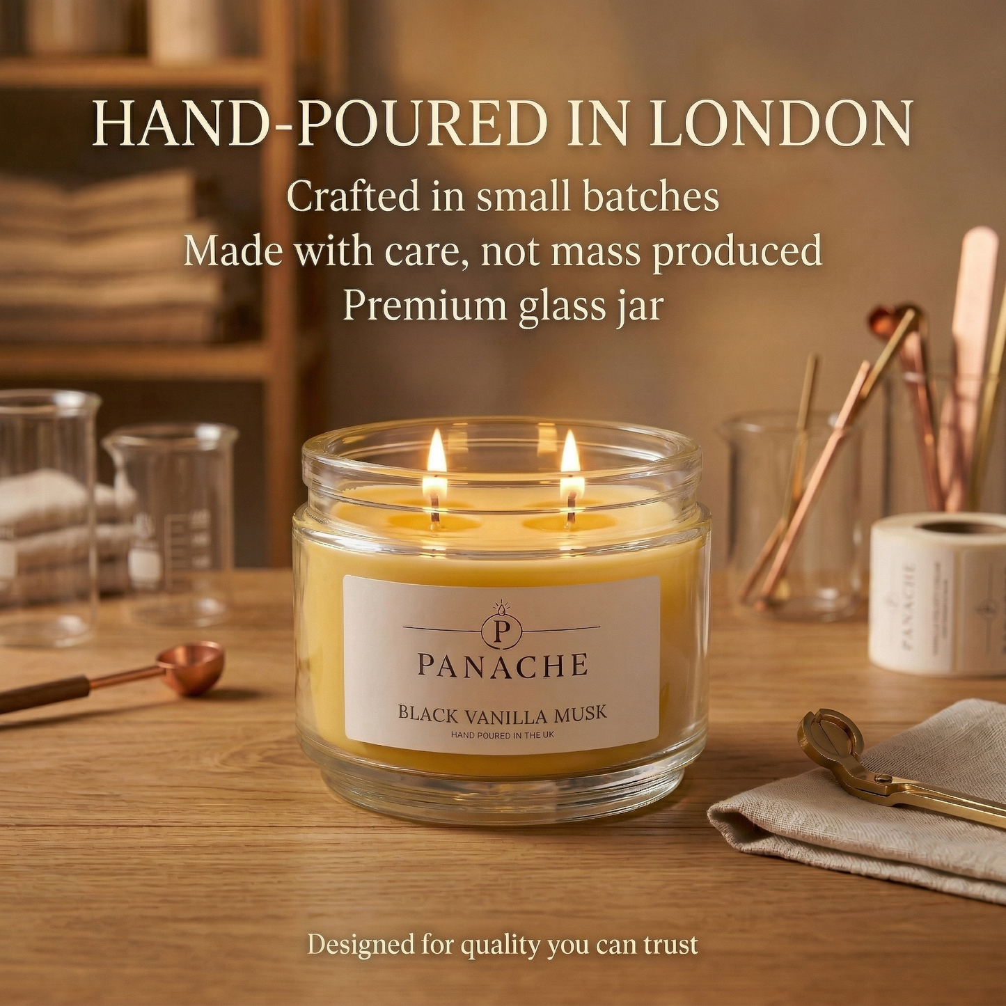 Black Vanilla Musk Double Wicked Scented Candle