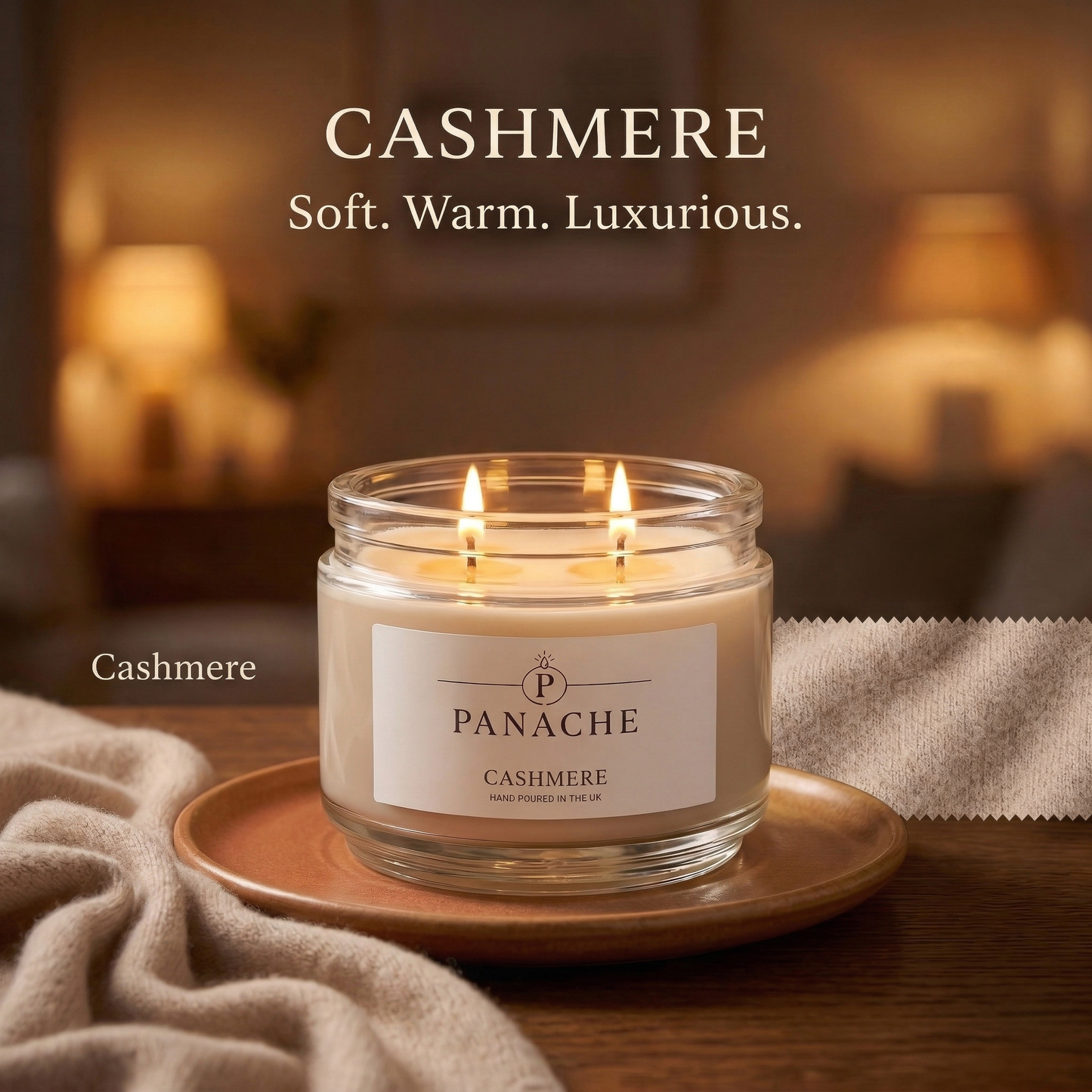 Cashmere Double Wicked Scented Candle