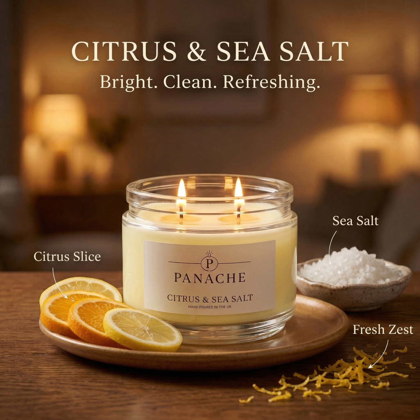 Citrus & Sea Salt Double Wicked Scented Candle