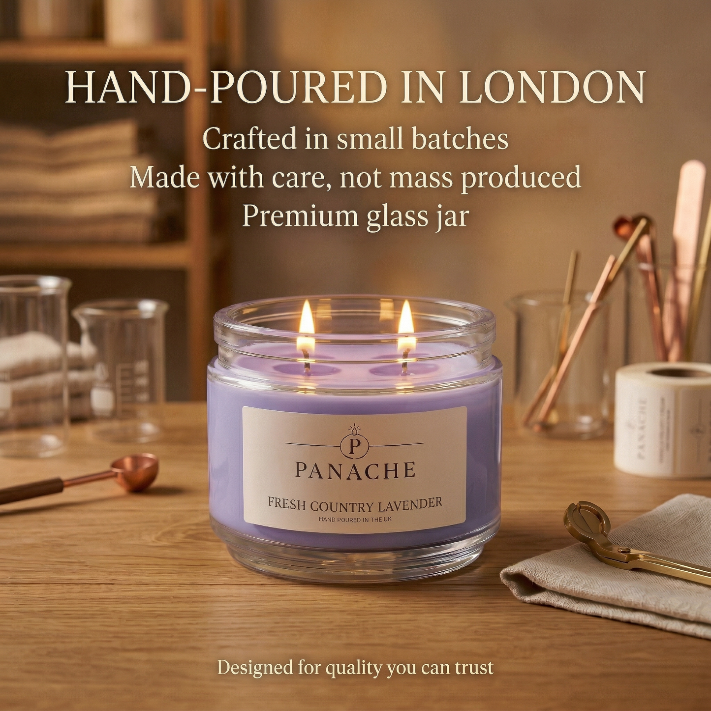 Fresh Country Lavender Double Wicked Scented Candle