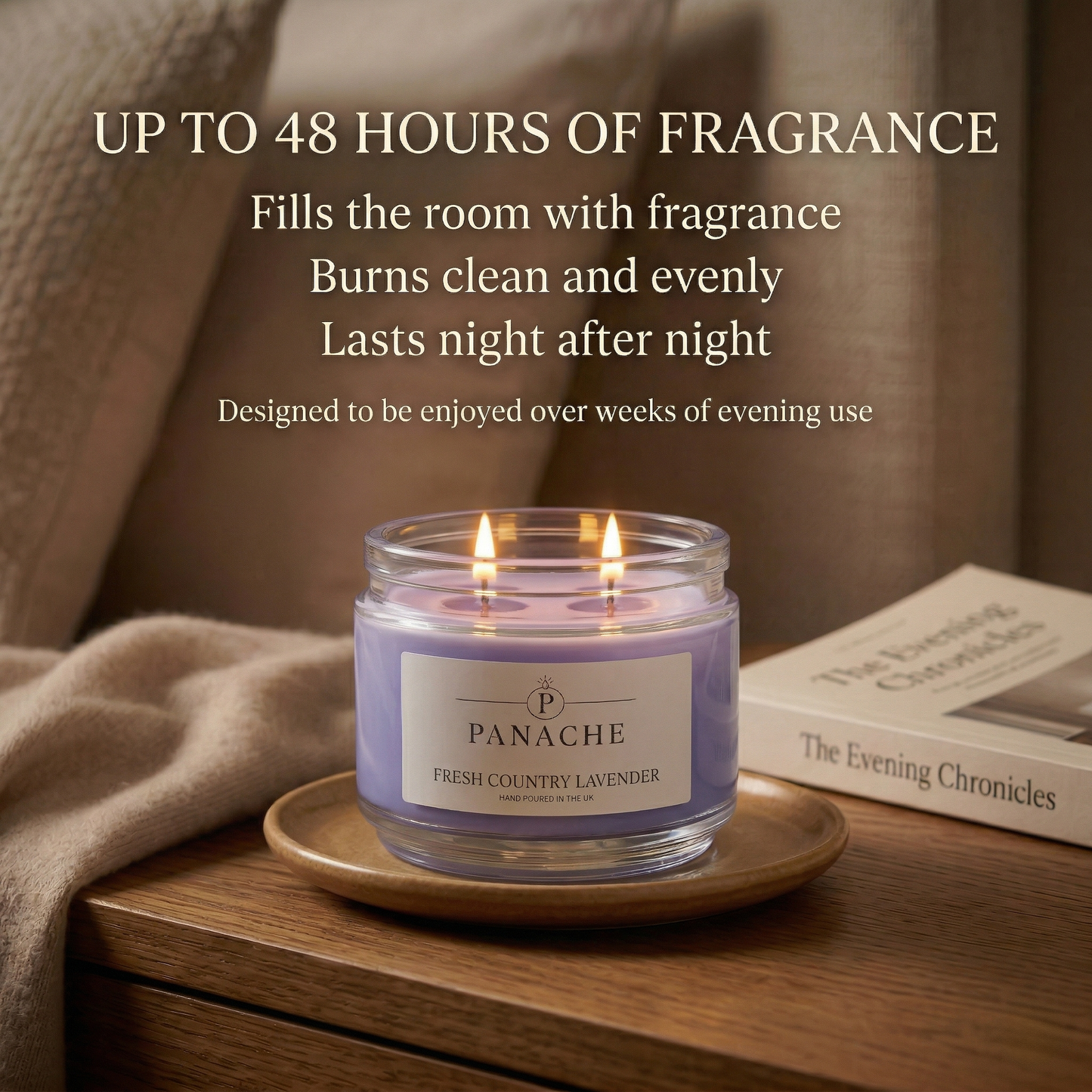 Fresh Country Lavender Double Wicked Scented Candle