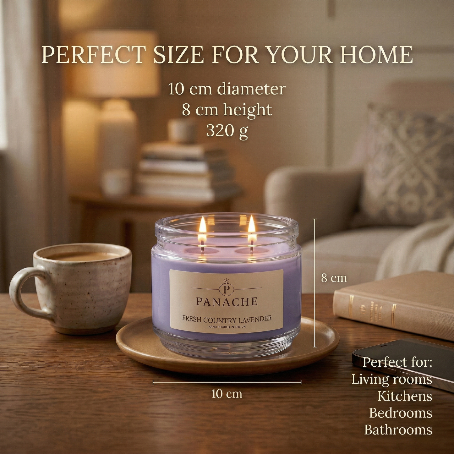 Fresh Country Lavender Double Wicked Scented Candle