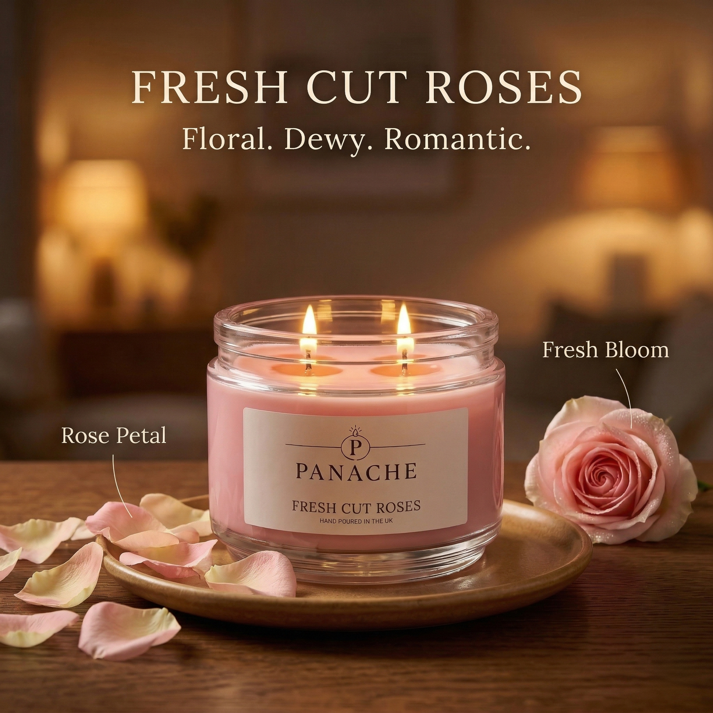Fresh Cut Roses Double Wicked Scented Candle