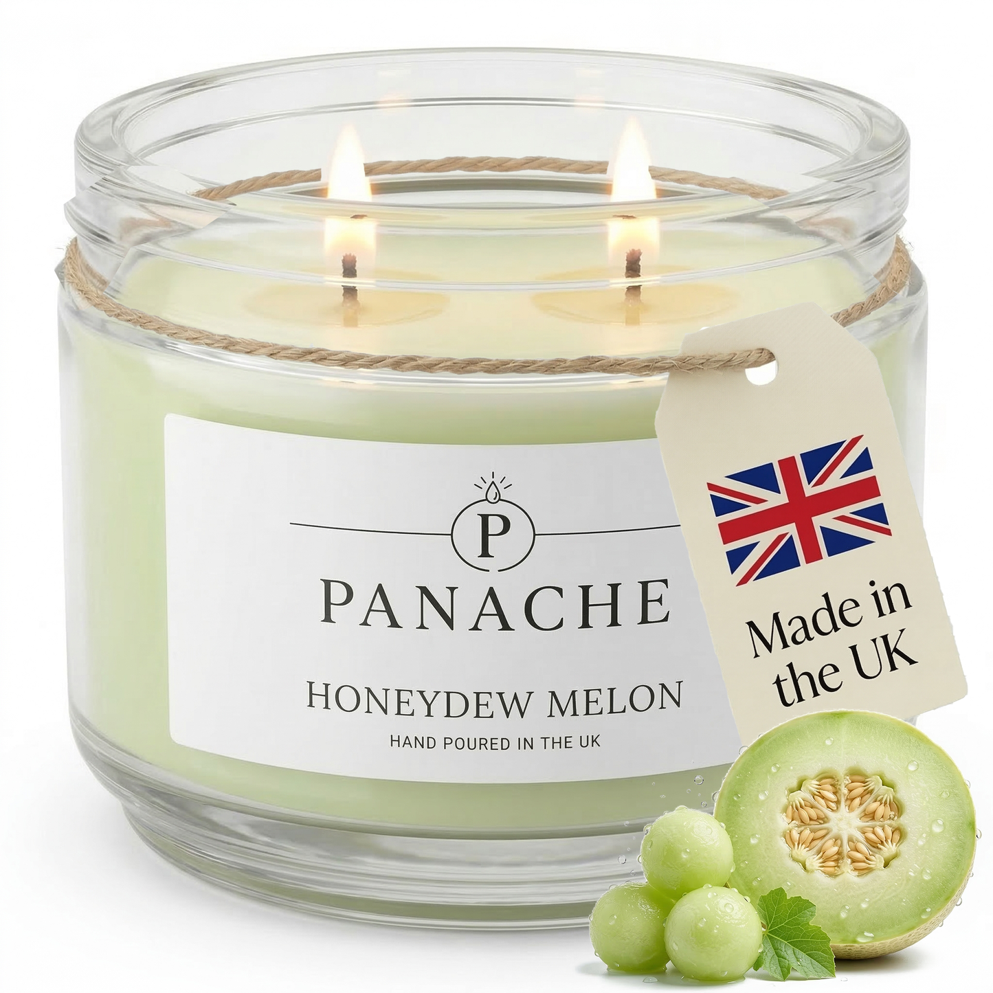 Honeydew Melon Double Wicked Scented Candle