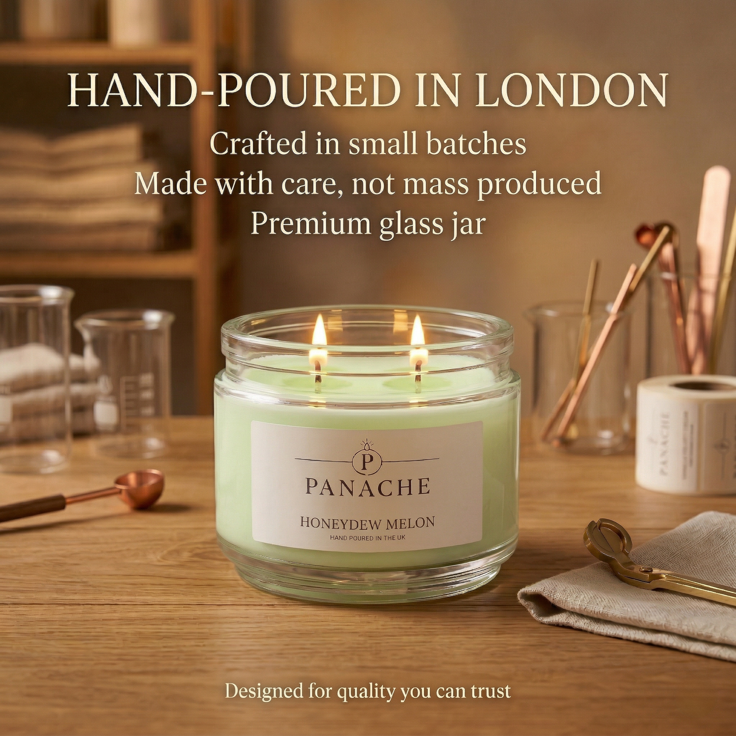 Honeydew Melon Double Wicked Scented Candle