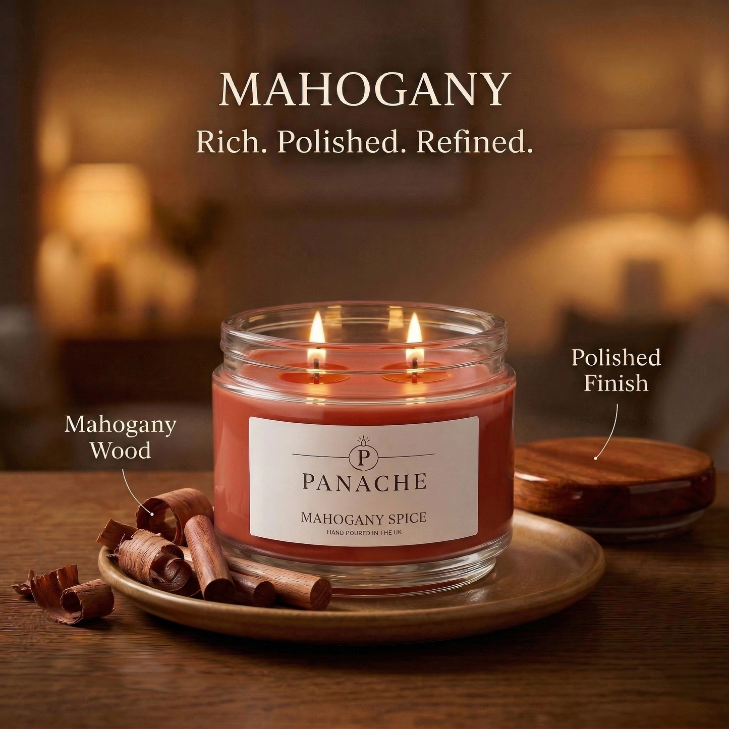 Mahogany Spice Double Wicked Scented Candle