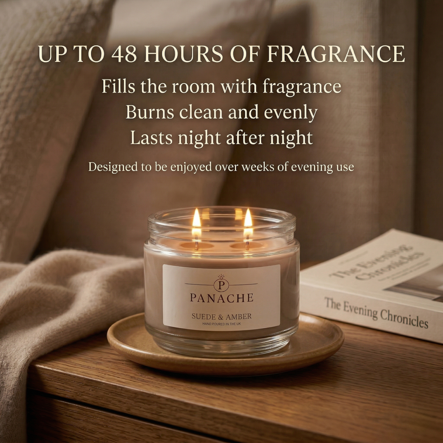 Suede & Amber Double Wicked Scented Candle