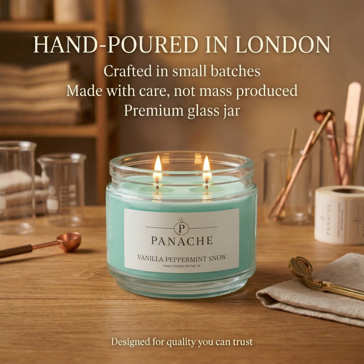 Vanilla Peppermint Snow Double Wicked Scented Candle