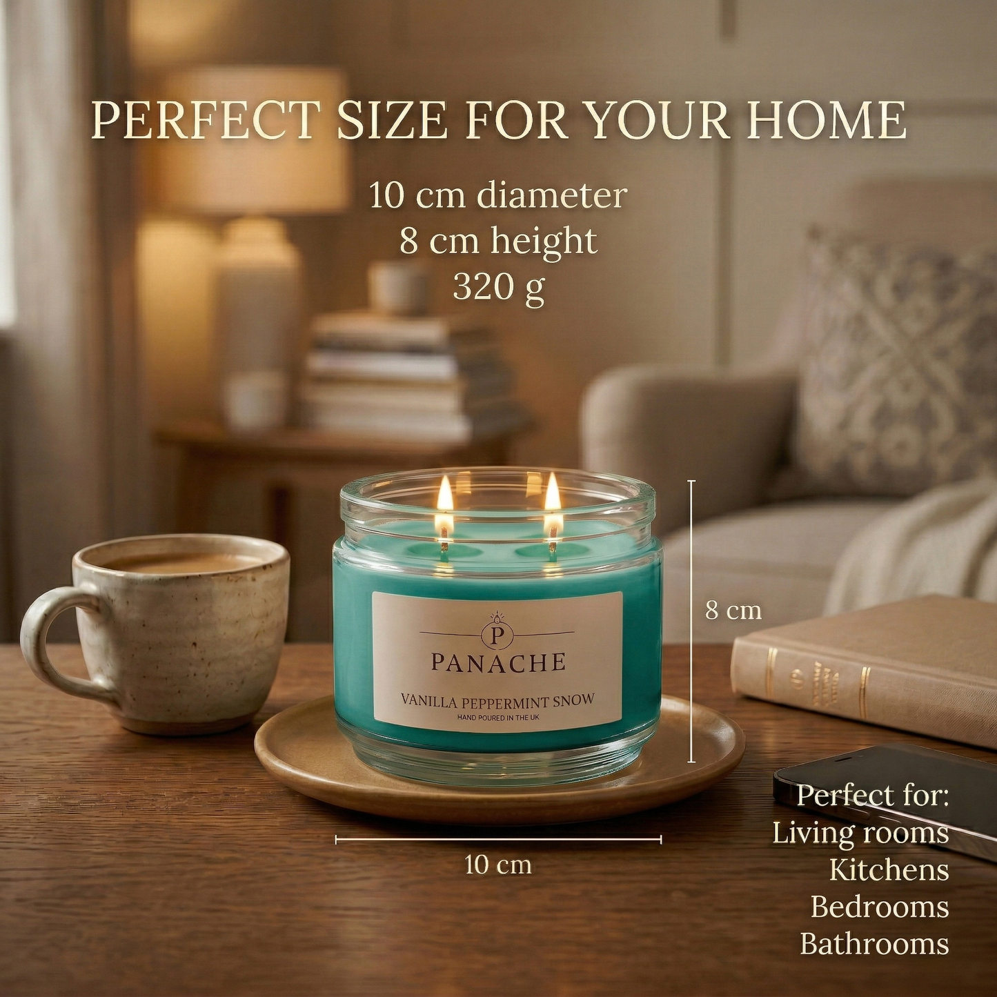 Vanilla Peppermint Snow Double Wicked Scented Candle