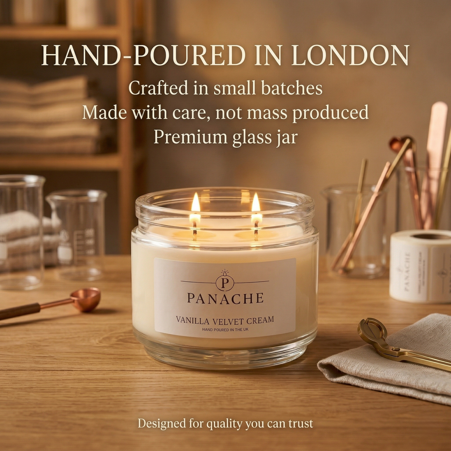Vanilla Velvet Cream Double Wicked Scented Candle