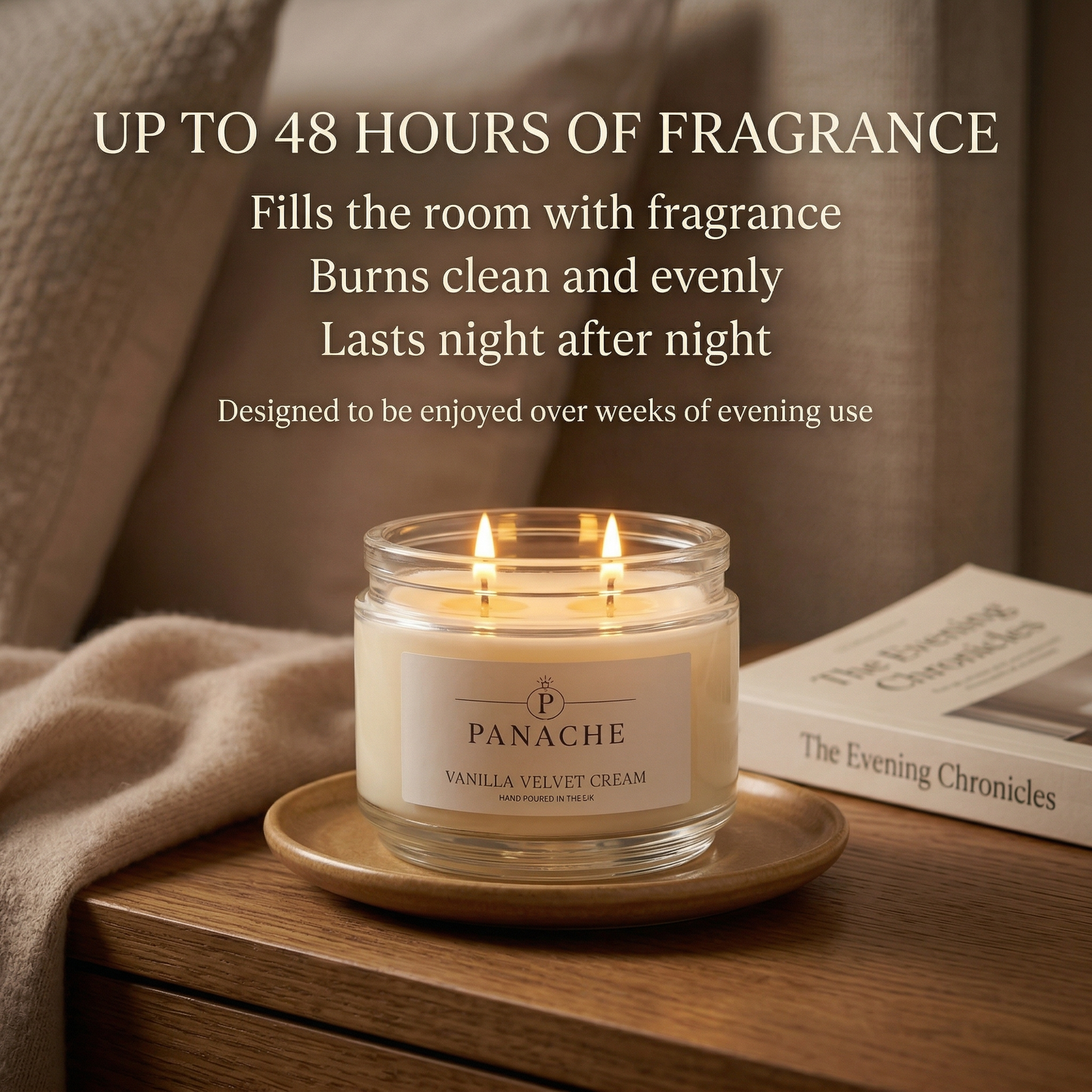 Vanilla Velvet Cream Double Wicked Scented Candle
