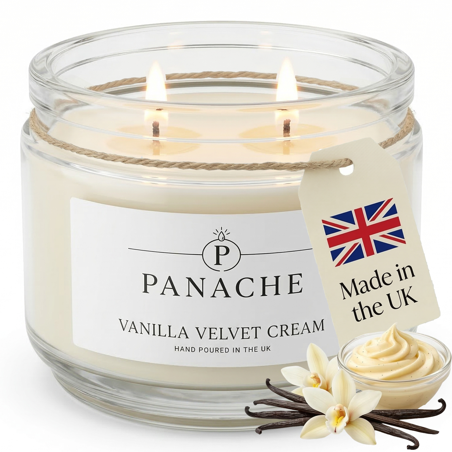 Vanilla Velvet Cream Double Wicked Scented Candle